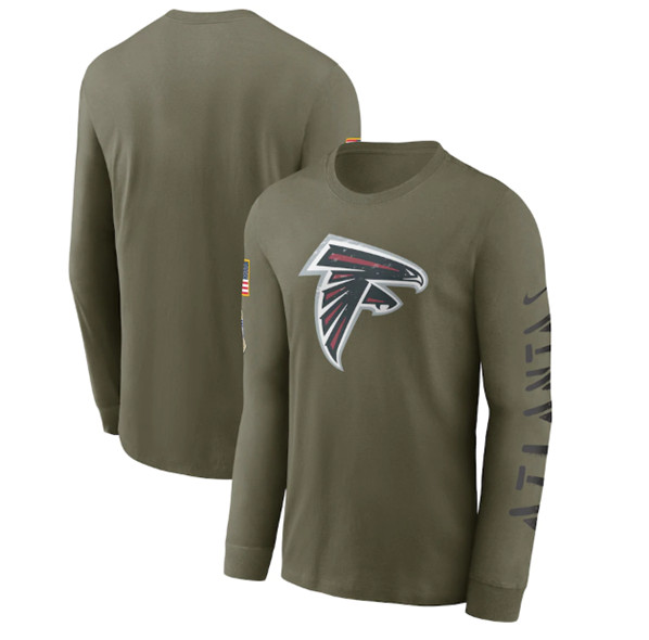 Men's Atlanta Falcons 2022 Olive Salute to Service Long Sleeve T-Shirt